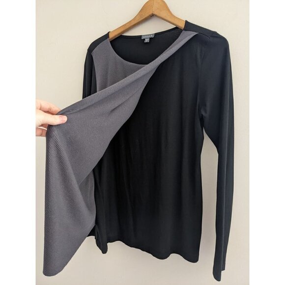 Lilla P Drape Asymmetric Hemline Lagenlook Long Sleeve Top - Picture 5 of 9